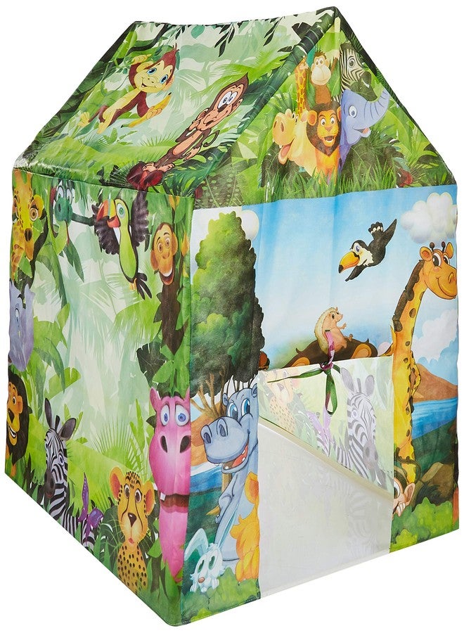 Smart Picks Kid Jungle Themed Tent House with Led Lights,Light Weight,No Tools Required (Size:95 * 75 * 107Cm) - Image 1